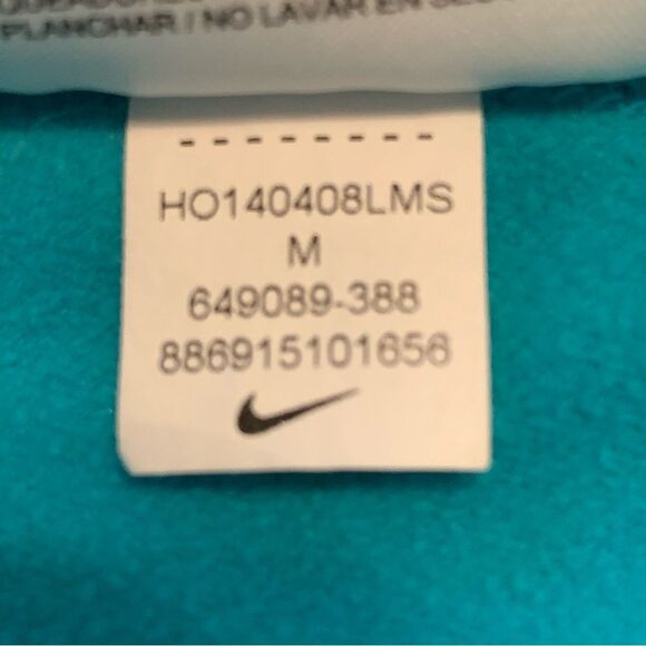 NIKE PRO Dri- Fit Half Zip Women’s Medium Aqua Green Thumb Hole Polyester. - Picture 11 of 16